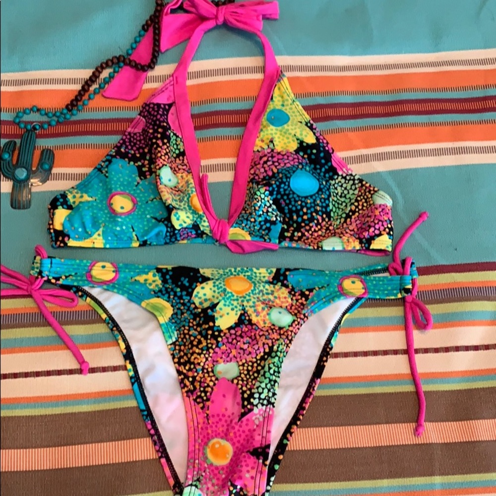 Bright Floral Bikini Medium